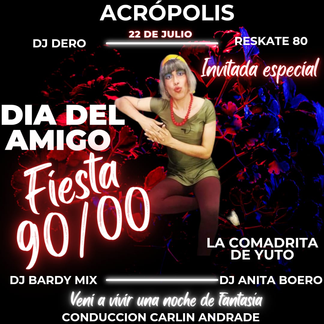 ComadredeYutook's tweet photo. 🎉Preparate para el mejor festejo del Día del Amigo en Acrópolis !!

📅 EI sábado 22 de julio llega DJ Dero a Jujuy, junto a DJ Bardy MX y Reskate 80, te llevarán a lo mejor de los 90s y 2000s a pura música

🔥Vení con tus amigos y disfrutá de una noche
espectacular con sorteo https://t.co/YyBBs0iwhM