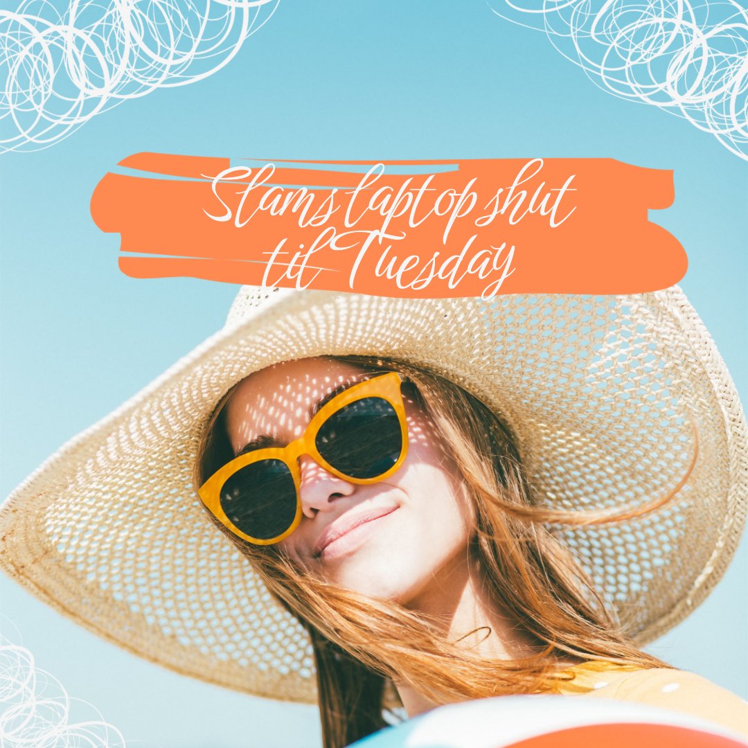 vanessa__jay's tweet photo. @MSFT365Designer Prompt: An Out of Office post to share on Twitter. A fresh and fun day at the beach with my girlfriends. (Copy edited and added design elements). Took 3 minutes from start to finish :) https://t.co/RjJfw3alEP