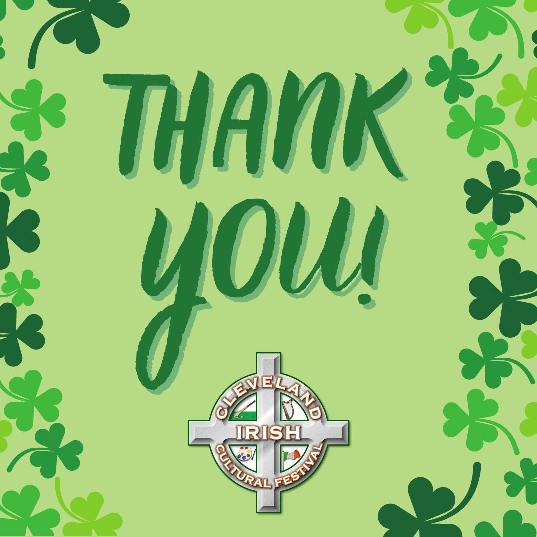 cleveland_irish's tweet photo. A HUGE thank you to our everyone who came out this weekend to join us for the 38th Cleveland Irish Cultural Festival! Thank you to our volunteers, support staff, sponsors, vendors, bands and our attendees for creating a weekend to remember! We are so grateful for your support! 🍀 https://t.co/efP1Y9raKV