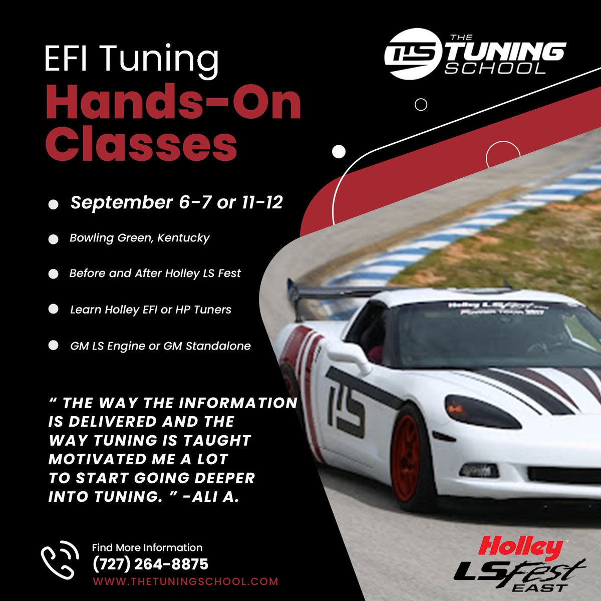 Learn to EFI Tune with our 2 day in-person hands-on classes!
Get your GM LS vehicle into top performance using #HolleyEFI or #HPTuners.
September 6-7 or September 11-12. 
Find more info: loom.ly/hdZP6ps 
#knowledgeishorsepower #learntotune #efitraining