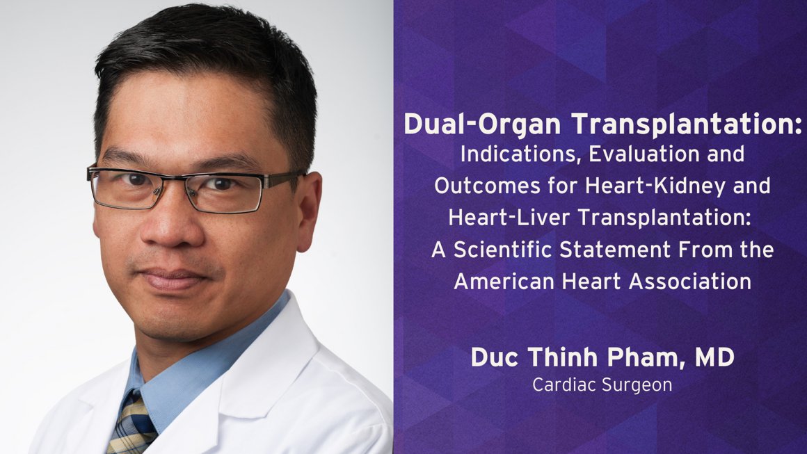 In a recent study published by the @AHA, Duc Thinh Pham, MD (@DTPham_CVSurg), and other scientists discussed pre-transplantation renal and hepatic dysfunction, as well as the ethics of multi-organ transplantation. Learn more: ahajournals.org/doi/10.1161/CI…