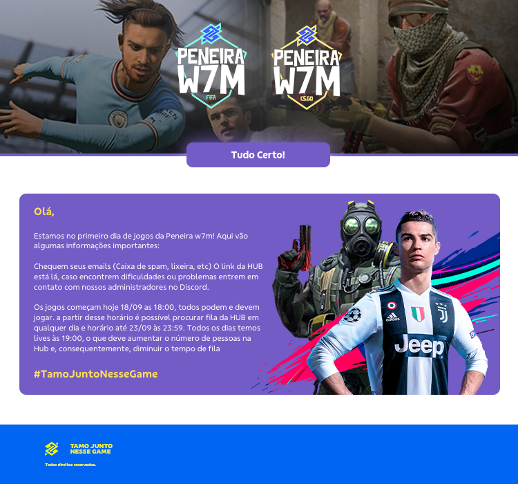 w7m esports on X: Opa, bão? Estamos no primeiro dia de jogos da