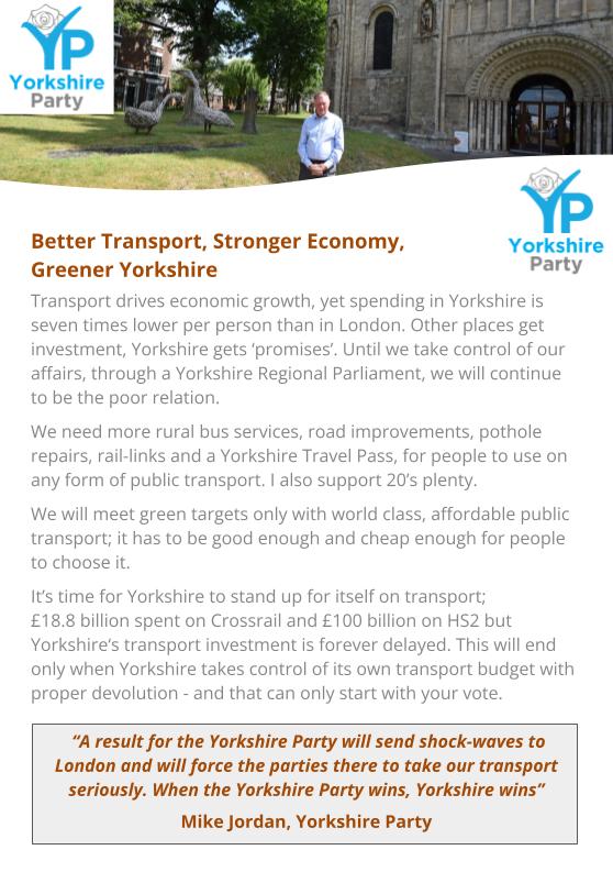 Yorkshire_Party's tweet photo. #YorkshireParty candidate for #SelbyandAinsty #mikejordan
Let Yorkshire take control of our own Transport, Economy & Environment
Vote Yorkshire Party tomorrow, Thursday 20th July https://t.co/PPYH2hIJfQ