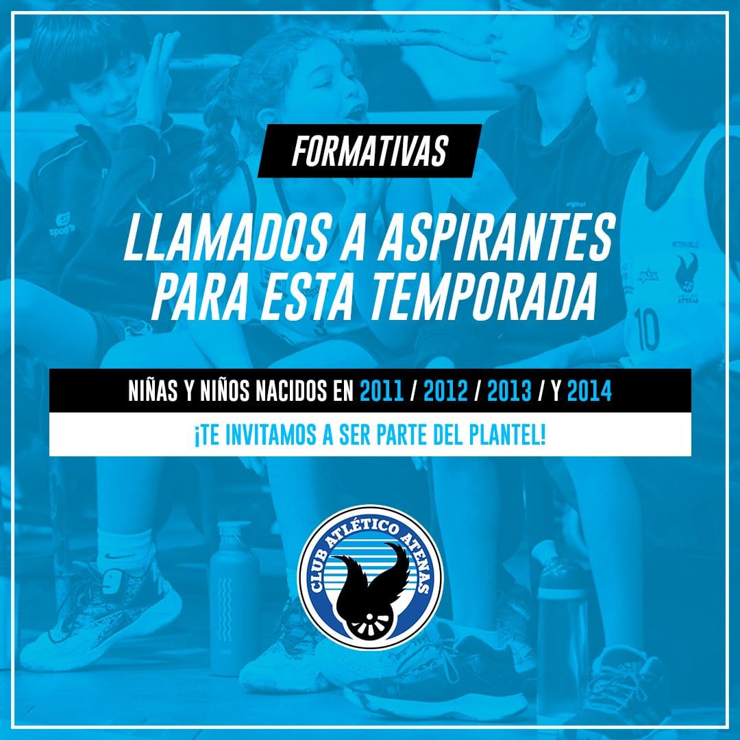 🏀 LLAMADO ASPIRANTES A FORMATIVAS 2023 🏀

⛹🏻‍♀️⛹🏻  Atenas te invita a ser parte de  sus planteles de basket Masculinos y femeninos 
🔹 Niñas y niños nacidos en 2011 – 2012 – 2013 - 2014

Por más información
📍Cebollatí 1434
📞2908 7241 📱095 727 763
📇 L a V 15:30 a 21:30