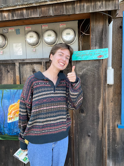Caroline Rice <a href="/oregonkelp/">ORKA</a>: I've been meeting many people passionate about <a href="/oregonkelp/">ORKA</a>’s mission, from fishermen to local artists to general community members. We’re excited to keep expanding our network of kelp forest defenders and begin restoration work in the coming weeks!