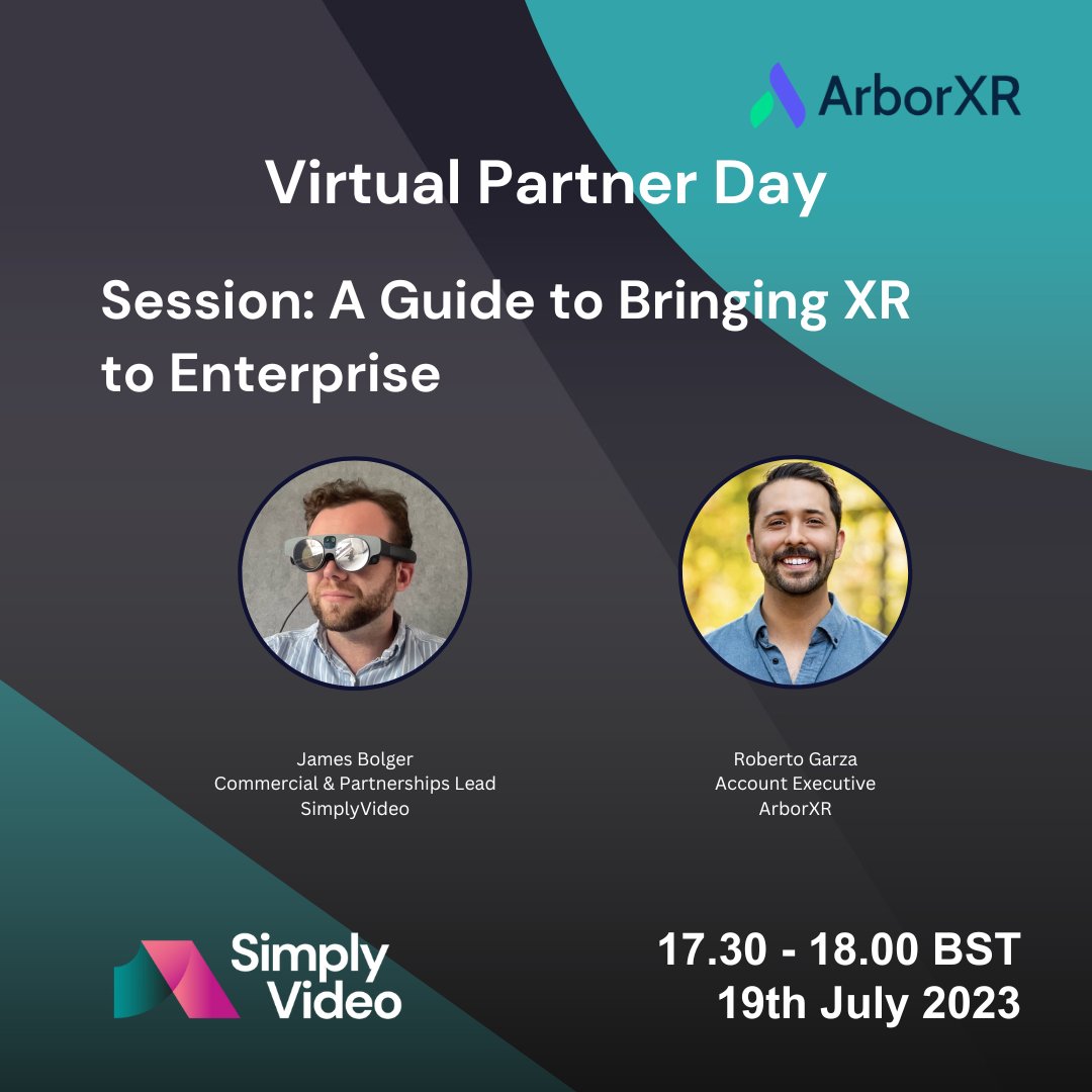 Join us tomorrow as we discuss the challenges and best practices with using XR in Enterprise alongside @simply_video 

Webinar link below: 
events.teams.microsoft.com/event/2dcf339c…