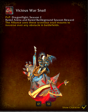 Não sei se fico feliz por ter. pela primeira vez, me empenhado o suficiente pra pegar uma montaria da season de PvP ou se fico frustrado porque peguei antes de chegar nos 1600.