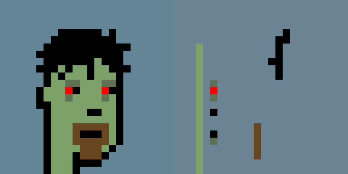 Minted a zombie layer punk! Interesting take as a <a href="/cryptopunks/"></a> derivative.