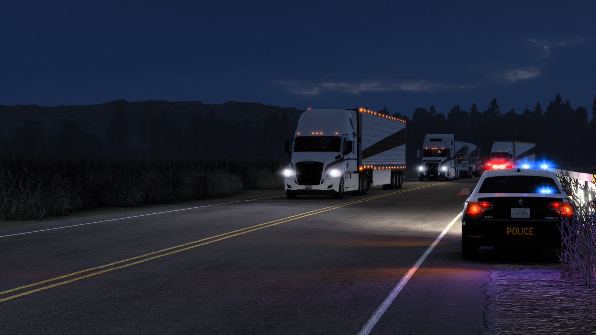 Our family in America keeps on trucking, throughout the night.

#GPEVTC #ATS #BigRigs #TruckersMP