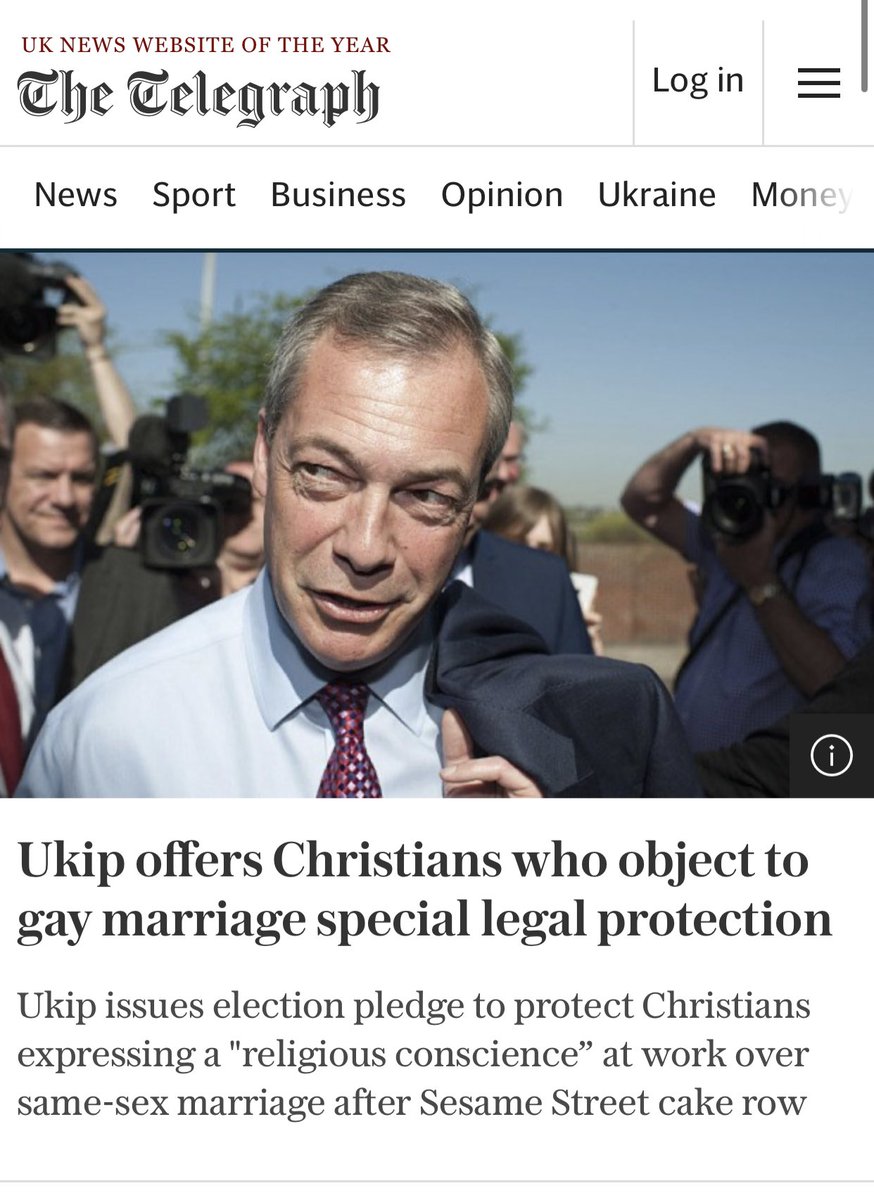 Farage believes that a B&B or a cake shop can refuse to serve me on the basis of my sexuality - a legally protected characteristic that I did not choose. Well, a bank can certainly refuse him for years of choosing incendiary toxic notoriety. What’s sauce for the goose… ~AA