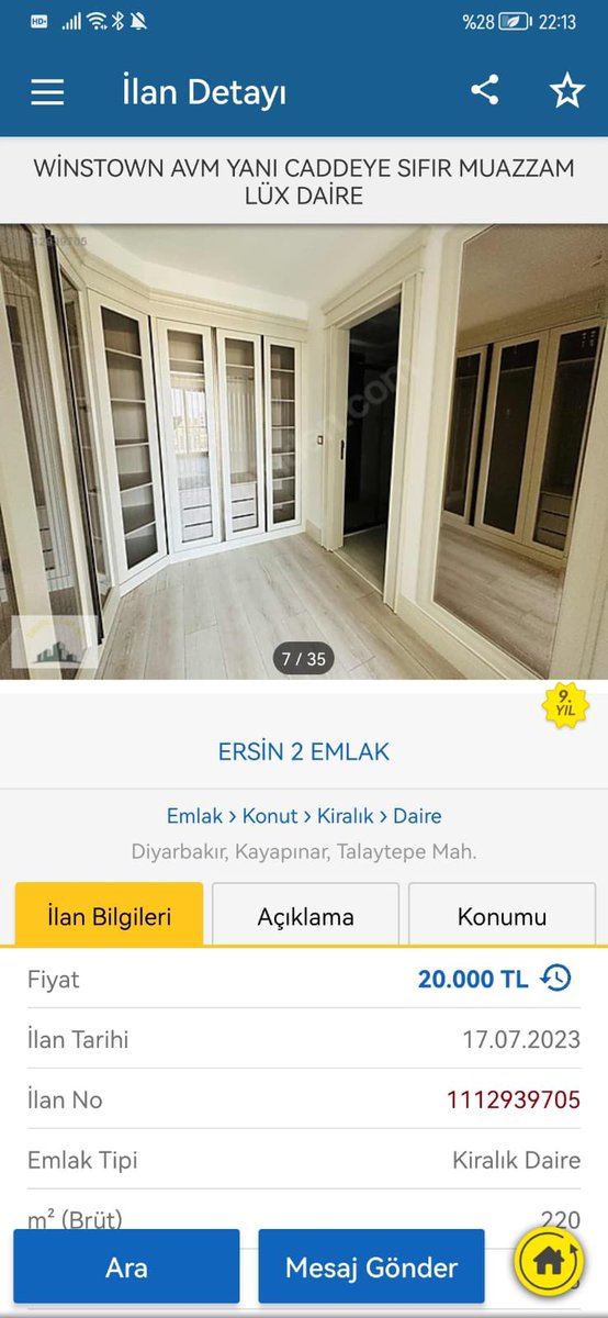 Memur isteyen ev sahibi WİNSTOWN AVM YANI CADDEYE SIFIR MUAZZAM LÜX DAİRE İlan No: 1112939705 sahibinden.com/ilan/emlak-kon… #dolar