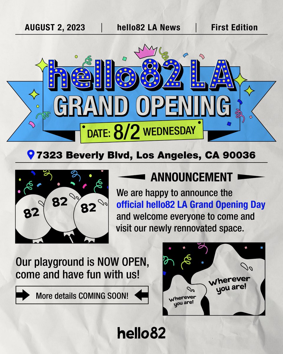 [🗞️] hello82 LA News On AUGUST 2ND, we officially invite you to hello82 ...