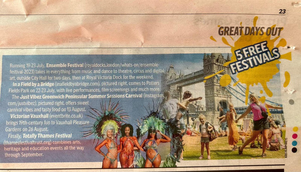 👀 🥳 Who spotted us in @EveningStandard’s Great Days Out Guide this evening?