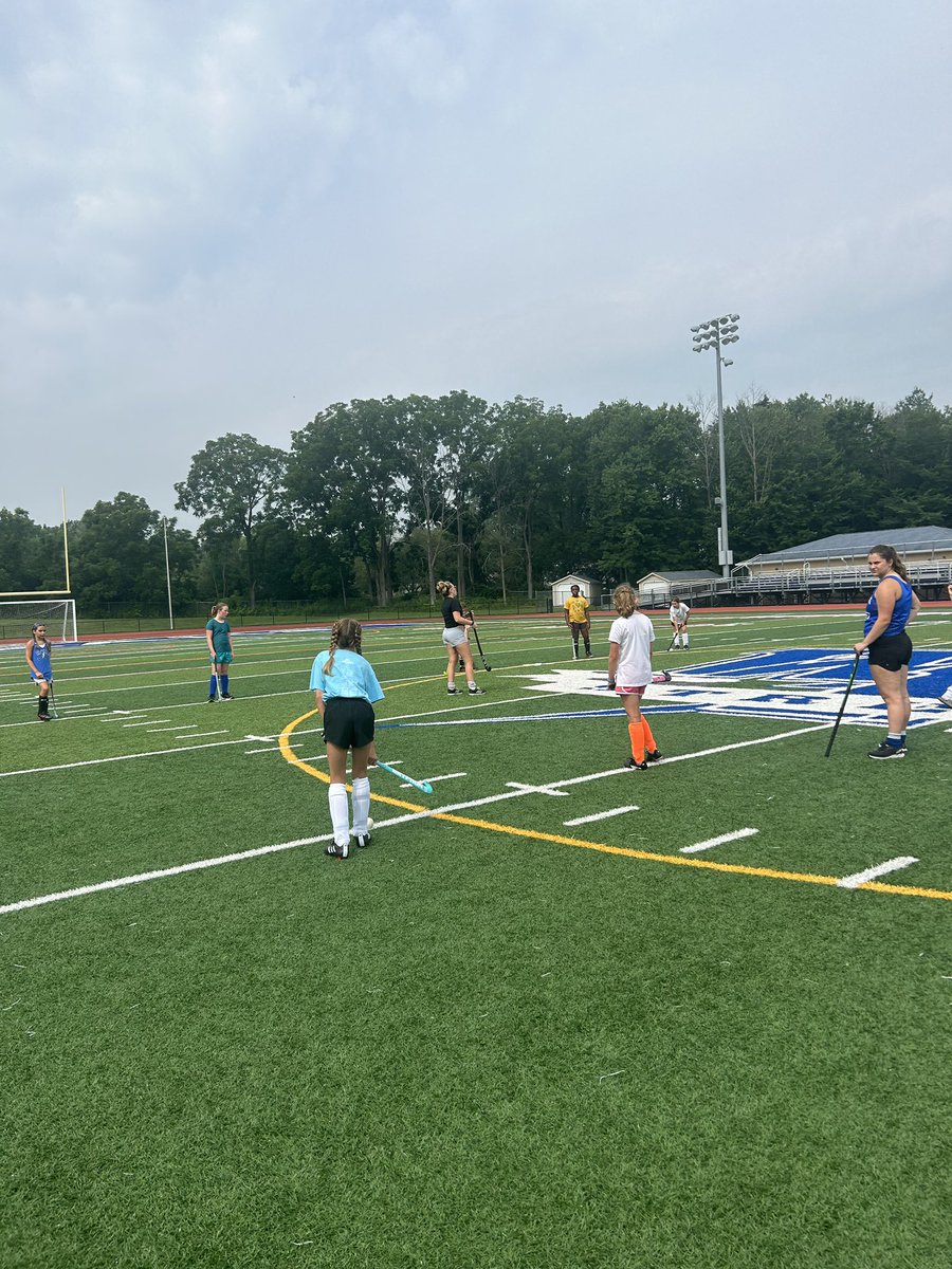 Warren Hills Field Hockey Youth Camp Day #1: Working hard &amp; having fun! Great job today Coaches and players! 💙⚡️#growthegame