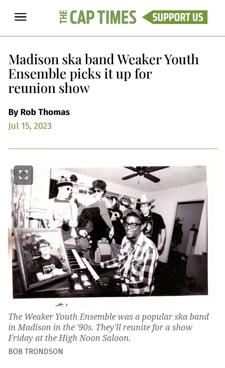 It's super exciting to see an article on the upcoming Weaker Youth Ensemble shows in the <a href="/CapTimes/">The Capital Times</a> ! Be sure to check it out through the link in our bio!