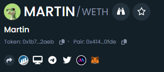 martincoineth's tweet photo. $MARTIN Dextools Updated!

https://t.co/4HwLzqSrq9 https://t.co/ThlbWRYoly
