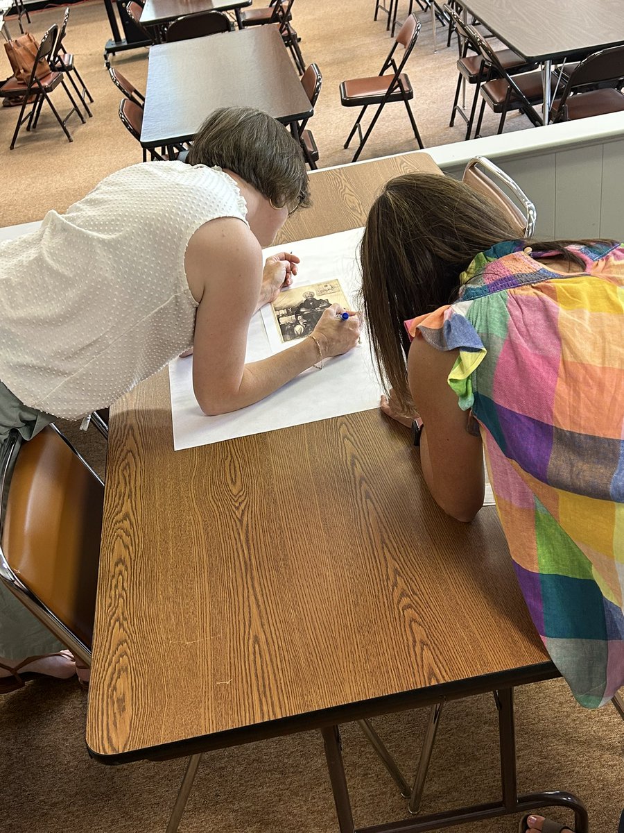 reedhcde's tweet photo. Primary Sources in #ElemSocStudies? YES!!! #HCS_SocStudies teachers digging into primary sources and #ThinkingVisible protocols to connect the #SSPractices showcasing all of the #Literacy connections! Such a great way to spend the afternoon! https://t.co/yTOzFlctH7