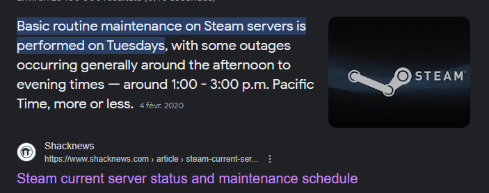Cyn0my's tweet photo. @Steam weekly reminder weekly maintenance every tuesday. https://t.co/DZZtkIJzaC