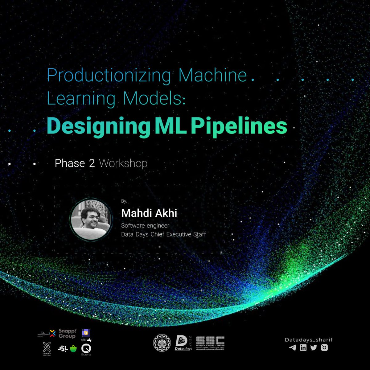 DataDays_Sharif's tweet photo. #کارگاه_هفتم

💻 طراحی Machine Learning Pipelines

🎤 ارائه‌دهنده:

مهدی آخی:
دانشجوی کارشناسی ارشد شریف
عضو آزمایشگاه مهندسی نرم‌افزار هوشمند دانشگاه شریف

👥 عنوان کارگاه:
Productionizing Machine Learning Models: Designing ML Pipelines

🔗 ویدیو رویداد

https://t.co/TxaVAC9yBG https://t.co/JgRXtxTGVt