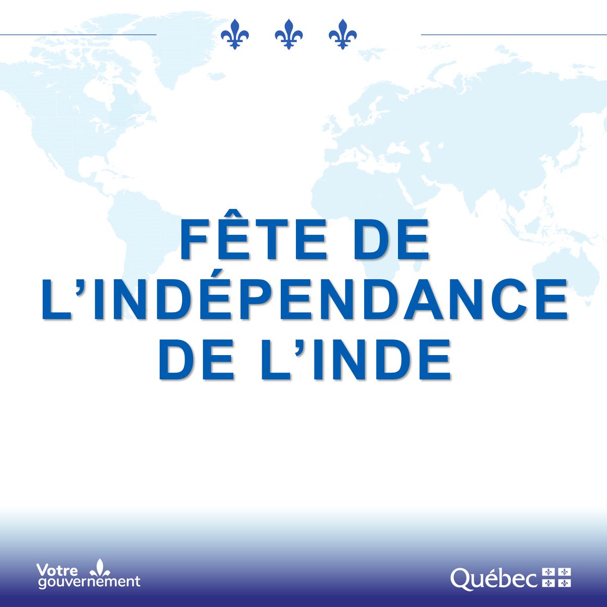 Bonne fête de l’Indépendance à tous les Indiens et Indiennes! 🇮🇳 🎉 Depuis 15 ans, notre bureau @QuebecIndia est fier de créer des liens durables entre l’Inde et le Québec!