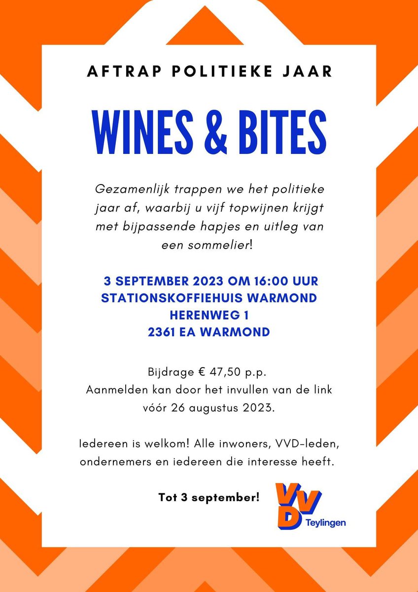 Ben jij bij onze aftrap van het nieuwe politieke jaar?🧡💙

Aanmelden kan door het invullen van deze link (forms.gle/YzWCQZJ8FXdysW…) vóór 26 augustus 2023.