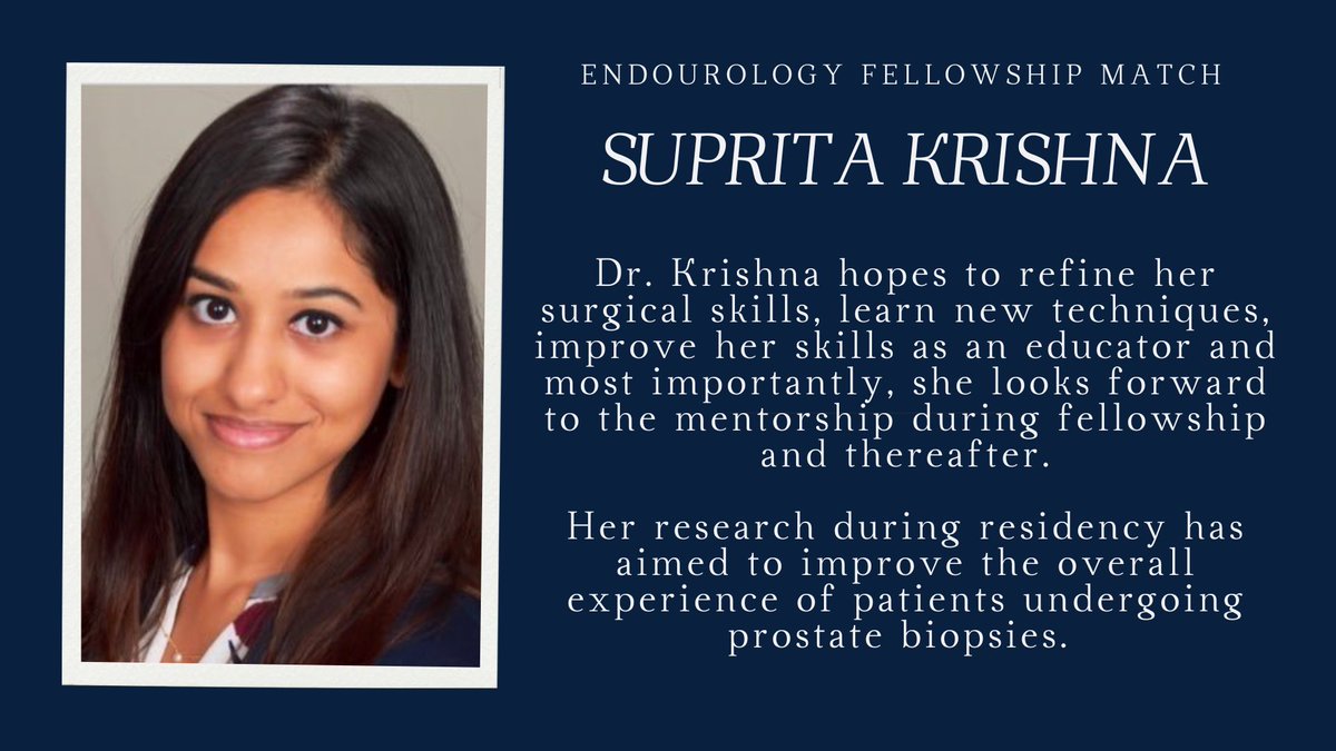 2024 Endourology Fellowship Match Results are in! Welcome Dr. Suprita Krishna!