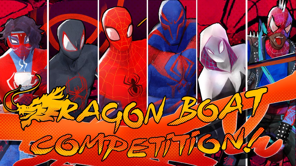 Luxtuu's tweet photo. 😝Spider Man can also celebrate the Dragon Boat Festival together.
#Milescest #SpiderVerse https://t.co/VxE5LdqBYs