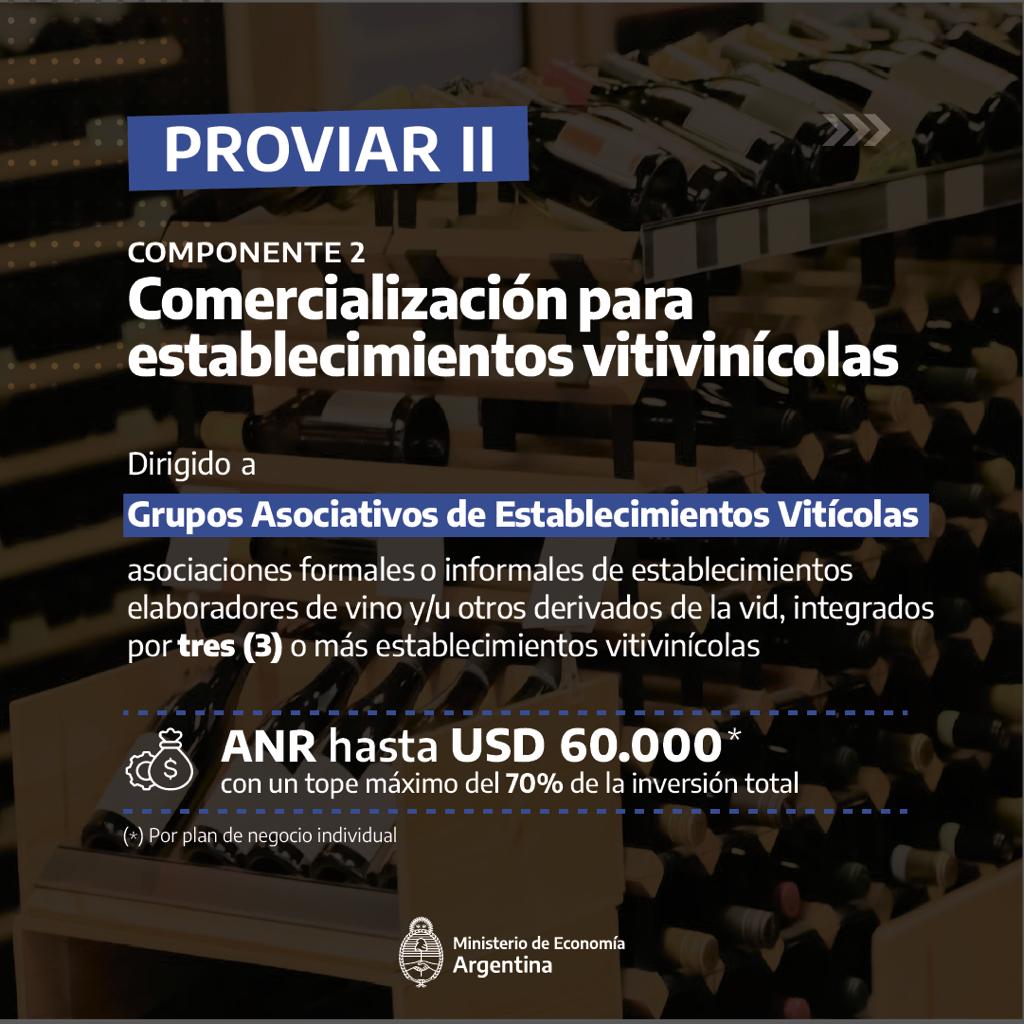 DesarrolloFedAR's tweet photo. @INVArgentina @COVIAR1 @intaargentina @SergioMassa @JorgeNeme_ @JuanjoBahillo @Economia_Ar #PROVIARII cuenta con tres componentes:
✅Innovación tecnológica y organizacional para la producción vitícola.
✅Apoyo para la comercialización de pequeñas y medianas establecimientos vitivinícolas.
✅Apoyo a micro, pequeñas y medianas empresas lideradas por jóvenes y mujeres. https://t.co/EY2niaq8yl