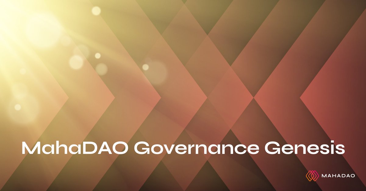 🚀 Announcing The MahaDAO Governance Genesis. An initiative to further decentralize $MAHA in the next few weeks! ✨ 

🔁 Join us on this journey as we embark on a phased launch, transferring all centrally owned smart contracts, funds, tokens, and everything to a community-driven