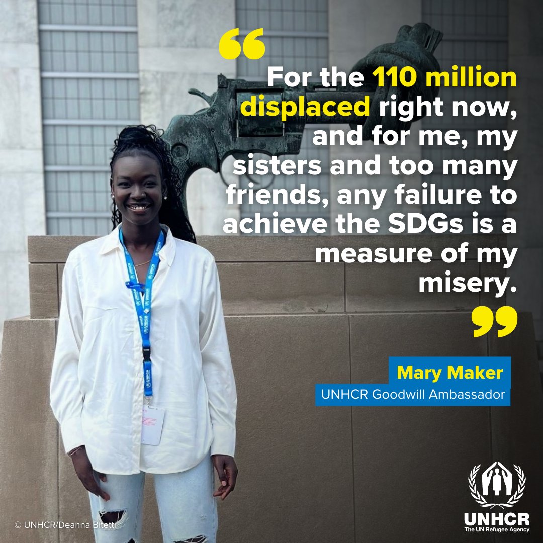 UNHCR Goodwill Ambassador @Marymaker_43 laid out the enormous stakes for the #GlobalGoals at #HLPF2023.
She urged all to not leave refugees behind.