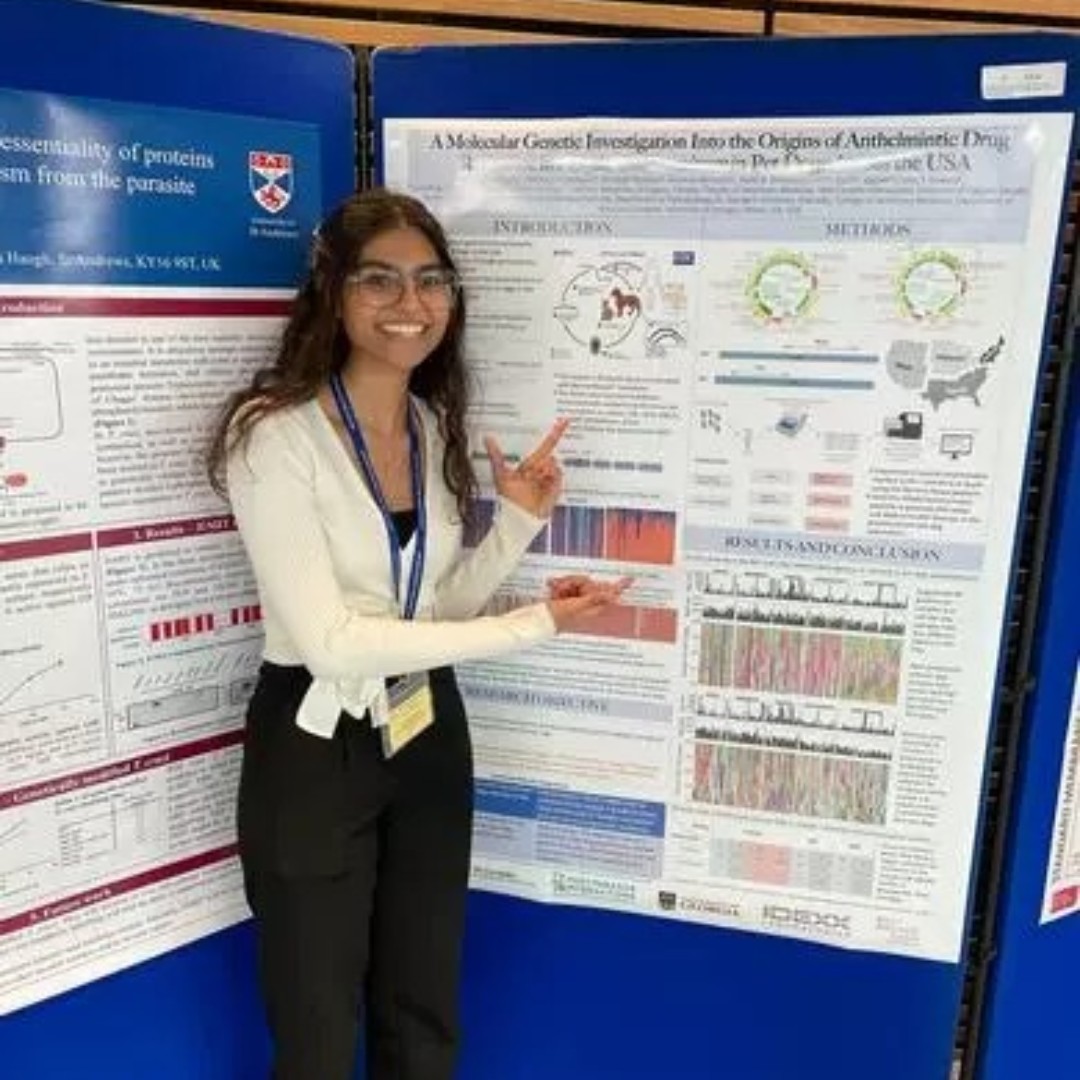 UCalgary's tweet photo. 'Life-changing' experience as #UCalgary undergrad bioinformatics researcher, Noelle Thundathil, takes 2nd in poster competition at Edinburgh conference https://t.co/l817OFezaH @UCalgary_TI https://t.co/zw1ZFoHqU6