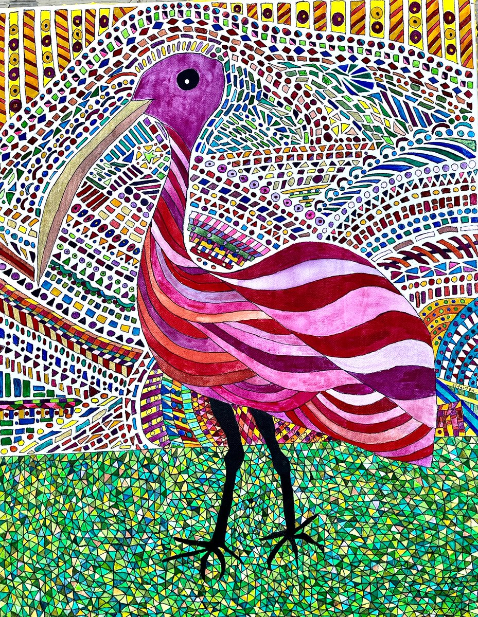 nanoscapes's tweet image. Climate Warrior Strawberry Curlew will join #artshoppeatmidtownglobalmarket 's feature wall tomorrow. Take her home. (14x18, gallery wrapped with a bumpy and shiny yellow border, acrylic ink and carbon  black ink. $250 + tax &amp;amp; ship).  11x14 prints ($30 + tax/ship) next week.