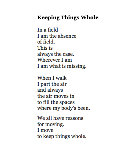 This poem by Mark Strand...