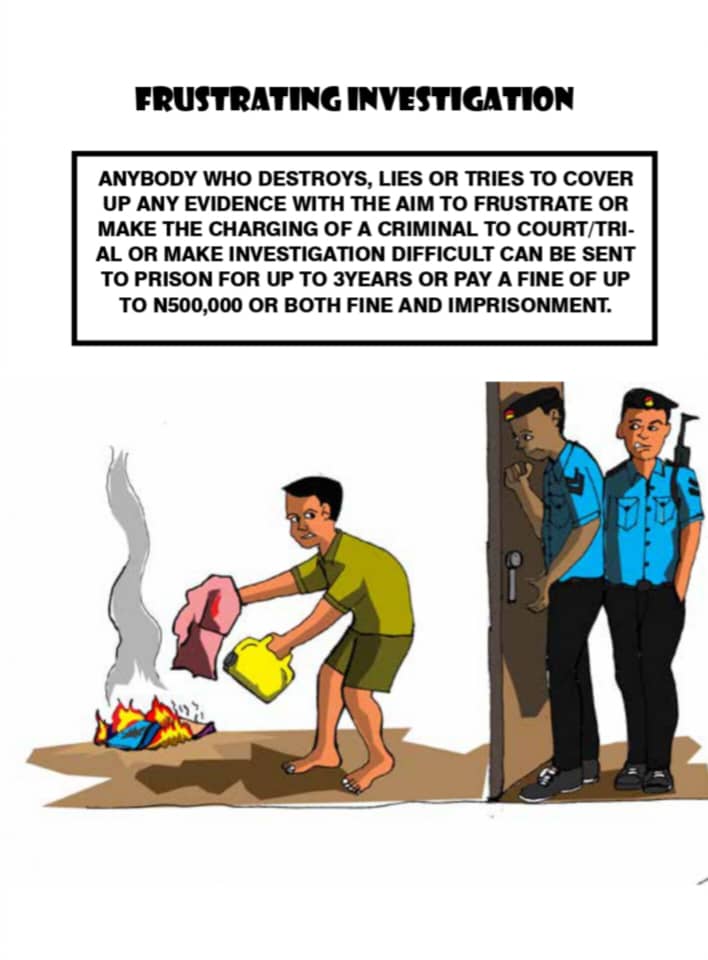 TheYAFafrica's tweet photo. It is unfair and unkind to frustrate an ongoing investigation for your own gain. It is a crime that can put you in prison. Do not do it!  

Share this post to spread awareness! #SAVE #SAVEGBV #StopFrustratingEvidence https://t.co/WkvcgR3KXB