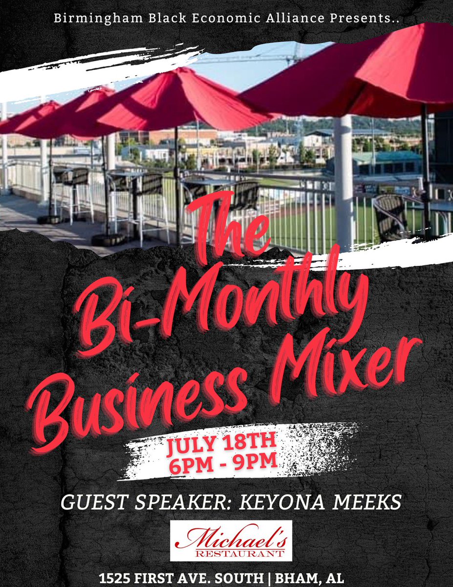 Bhamose's tweet image. 🤝 Join the Birmingham Black Economic Alliance for The Bi-Monthly Business Mixer at Micheal’s Restaurant! 🍽️✨ Get ready to connect, network, and elevate your business today from 6-9pm. 🌟 👥 #BusinessMixer #NetworkingEvent #ElevateYourBusiness