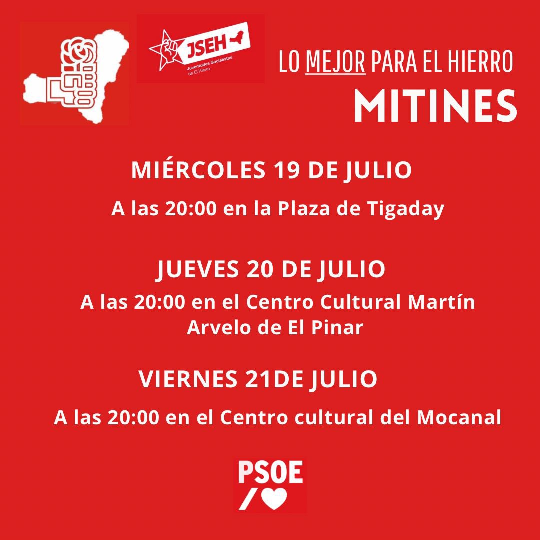 Este miércoles, jueves y viernes ven a conocer  las propuestas de nuestros candidatos, Juan Rafael Zamora al Senado y Jonay Quintero al Congreso. 
Vota al Partido Socialista para que sigamos avanzando en derechos, no podemos dar un paso atrás. 
#VotaPSOE
#JuventudesSocialistas
