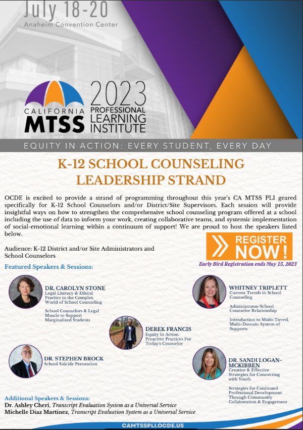 TruLeetheDoctor's tweet photo. Day ☝🏾 of #CAMTSS Professional Learning Institute 2024 is underway. On-site registration is open. The School Counselor Strand features amazing presenters #AllMeansAll https://t.co/0fnp4ekndI
