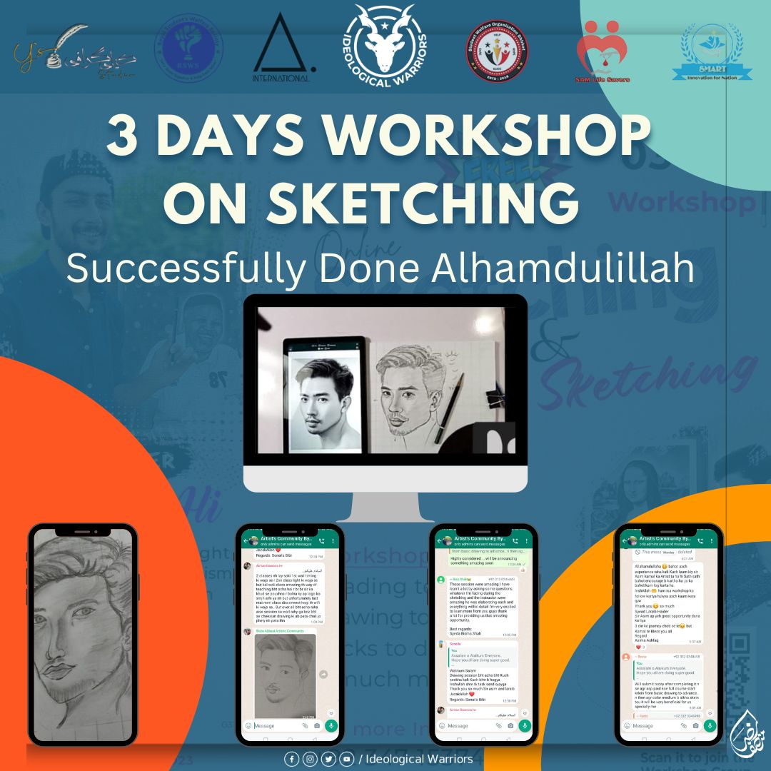SMARTOfficial12's tweet photo. 3 days workshop on calligraphy ✍️ organized by SMART 🤝 Ideological Worriers by a  very professional artist 🎭🎨 Mr. Asim.

#SMART 
#InnovationForNation 
#calligraphyworkshop https://t.co/YpNy41zHAF