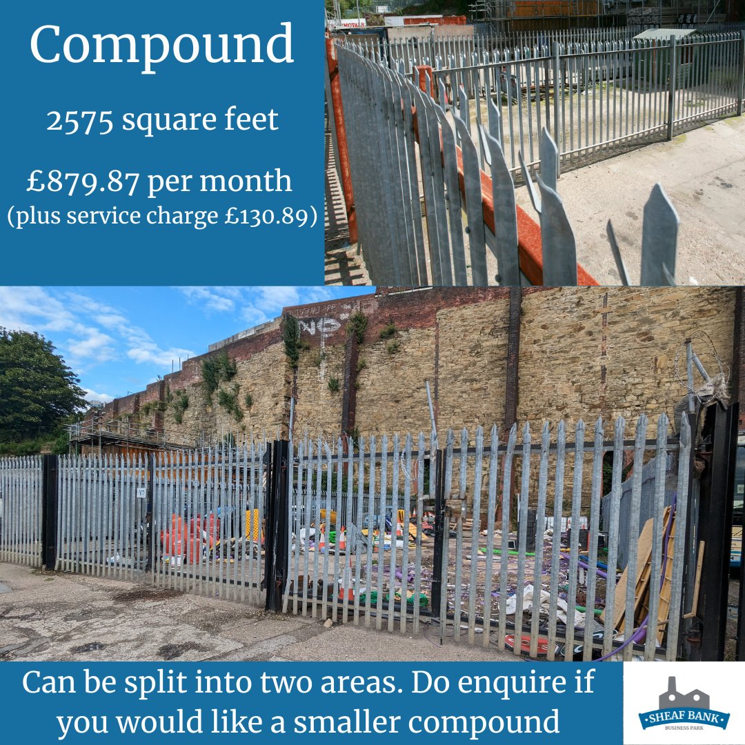 SheafBank's tweet image. Another exciting and rare type of unit is now available. A large compound! These only come up now and again. This one can be split into two if you need something smaller than 2575 square feet. 

#sheffieldissuper #sheafbank #secure #lockup #tolet #sheffield #smallbusiness