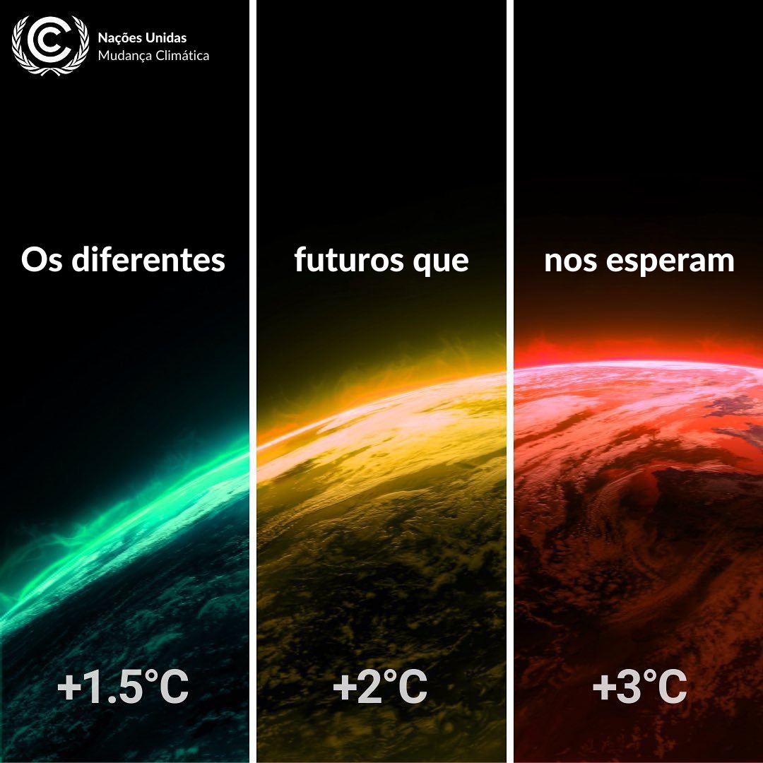 NacoesUnidas's tweet photo. A diferença de um aquecimento global entre 1.5°C &amp; 3°C, significa cenários muito diferentes p/ o futuro.

Nossa sobrevivência neste planeta depende destes poucos graus.

Enfrentar a crise climática e limitar o aumento da temperatura é possível. #AjaAgora https://t.co/6SaSayFNIA https://t.co/h8w1nQt8KX