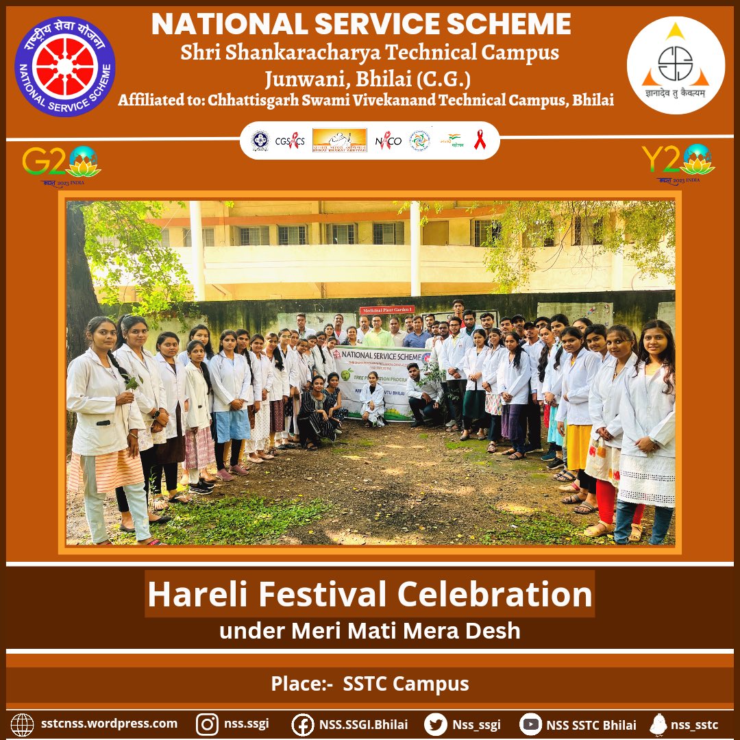 Nss_ssgi's tweet photo. Jai Hind 🇮🇳

On the occasion of the #Hareli Festival, the @Nss_ssgi planted saplings under #MeriMatiMeraDesh in the #medicinalgarden made by the Faculty of Pharmaceutical Science.

@NSSIndia
@YASMinistry 
@NSSRDBhopal
@NssChhattisgarh
@nsscsvtuCG https://t.co/YmZBbypy9i