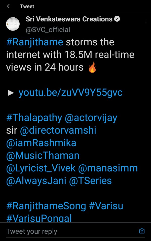 Rashmika Vidam Thortha #Vijay na 
😐😭😅🤡

#Ranjithamae - 18.5 m views in 24hrs

#TheeThalapathy - 11 million views in 24 hrs😅😭😭🤣

Rashmika >> Vijay 😭🔥

#Jailer #Hukum