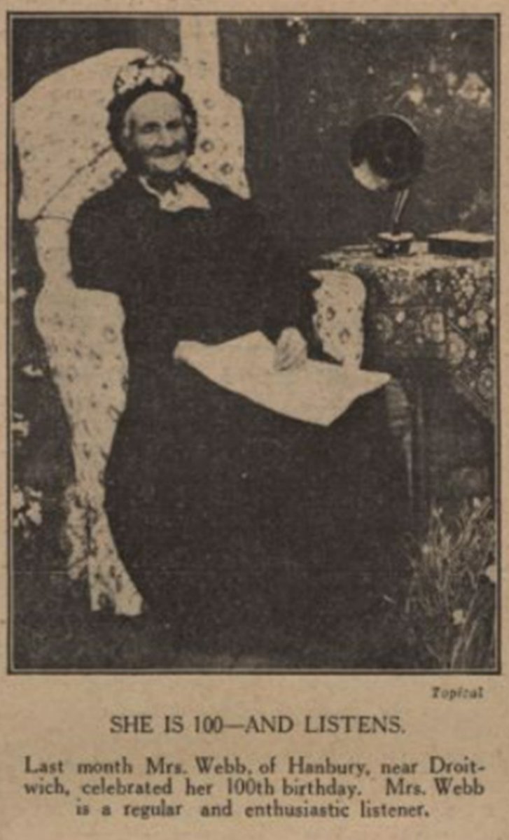 She is 100 - And listens. The Radio Times, 15th July 1928. #radio #broadcasting #1920s