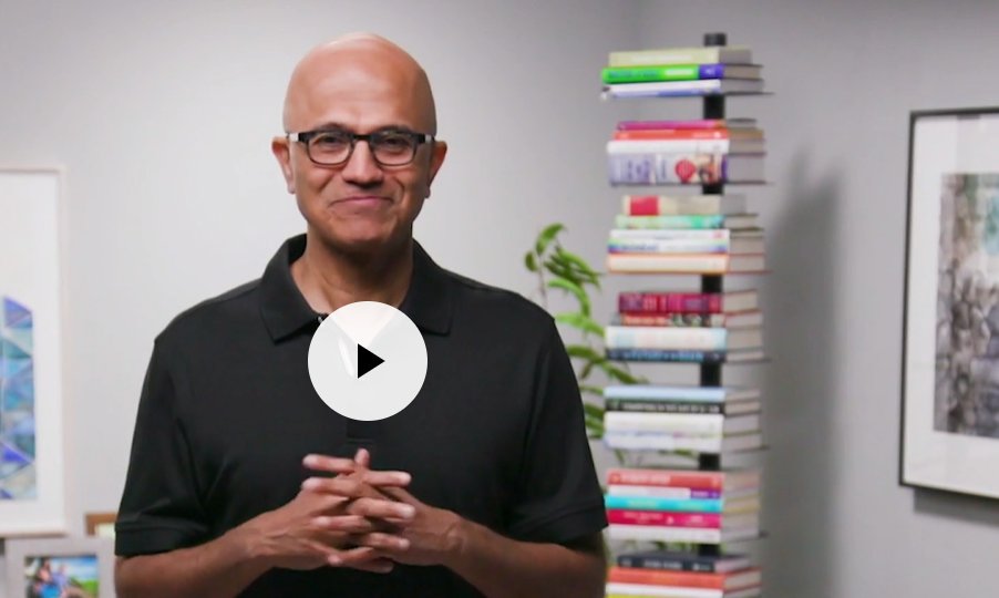 magrom's tweet photo. and @satyanadella has the same bookshelf as @atwork and I #randomnotes for #MSInspire keynote https://t.co/5IfG83WzZq