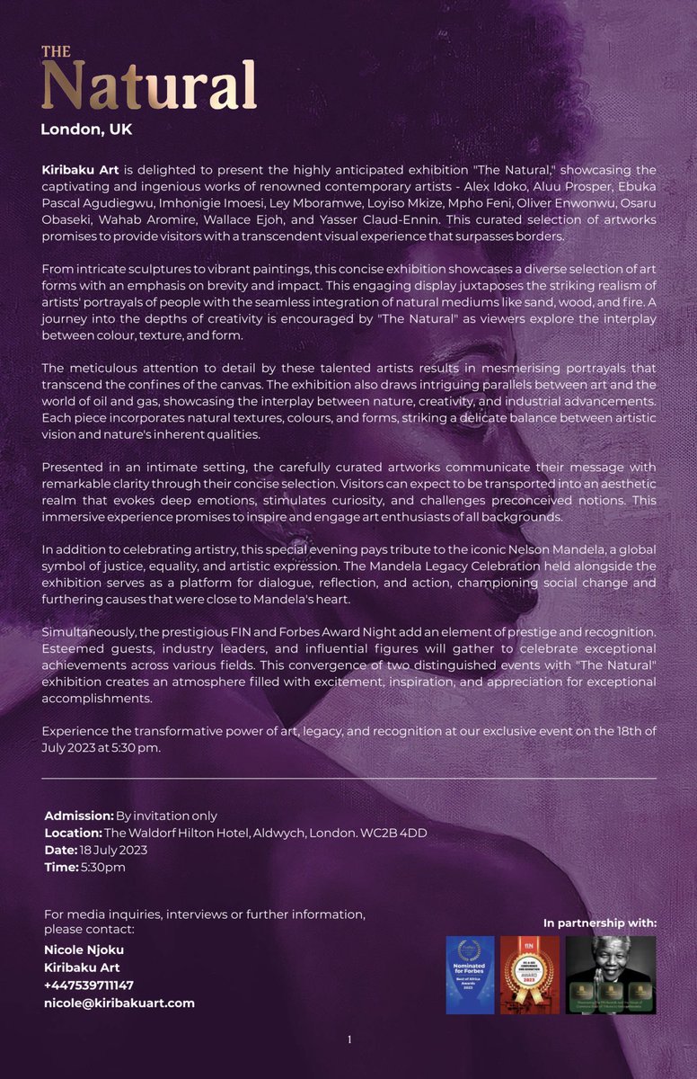 Alexpeter_idoko's tweet image. Pleased to announce I will be showcasing 3 of my pieces in this Exhibition in London today. Details on the image

 For inquiry 📧Nicole@Kiribakuart.com

#PyrographyArt