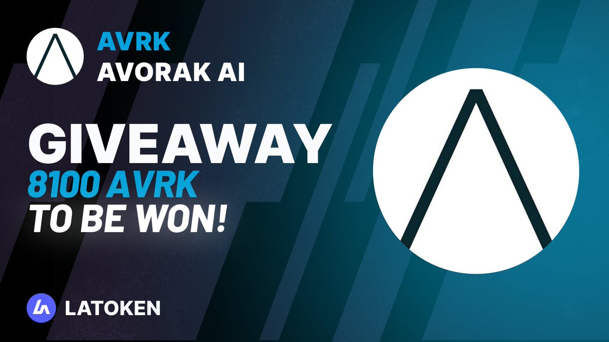 🏆 $1100 AVORAK AI (AVRK) Giveaway on #LATOKEN 

🔥253 Winners.
✅Complete 6 tasks and qualify for the #Giveaway  
📲Tag 5 Friends and Share.
⏰July 18th, 2023 - July 25th, 2023.

JOIN #AVRK GIVEAWAY👉 i.latoken.com/install/KaaY