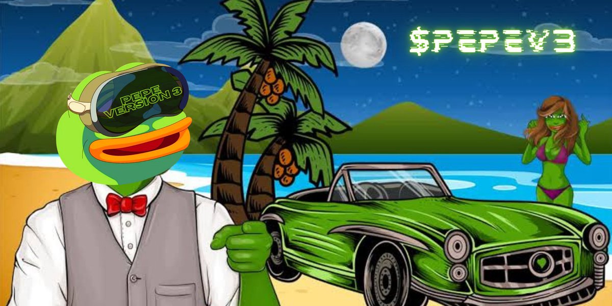 PepeVersion3ERC's tweet photo. Just imagine yourself: life is good, you’re roaming around town in your brand new Lambo with your upgraded GF, all because you were early $PEPEV3.

This time, Pepe is going $PEPEV3!

https://t.co/eUXf5vtPys

#PEPEV3 #PEPE #ETH #X1000GEMS #MEMECOIN https://t.co/PPEOo83144