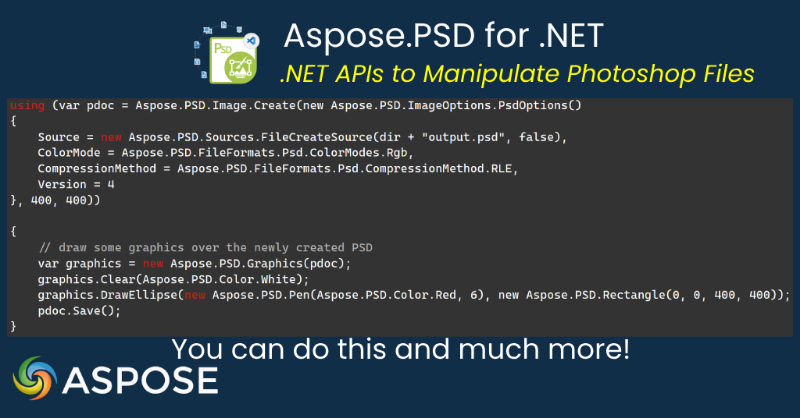 aspose's tweet photo. Aspose.PSD for .NET is an advanced PSD and entry-level AI file formats manipulation API without any Adobe Photoshop or Adobe Illustrator dependencies. #dotnet #programming #api