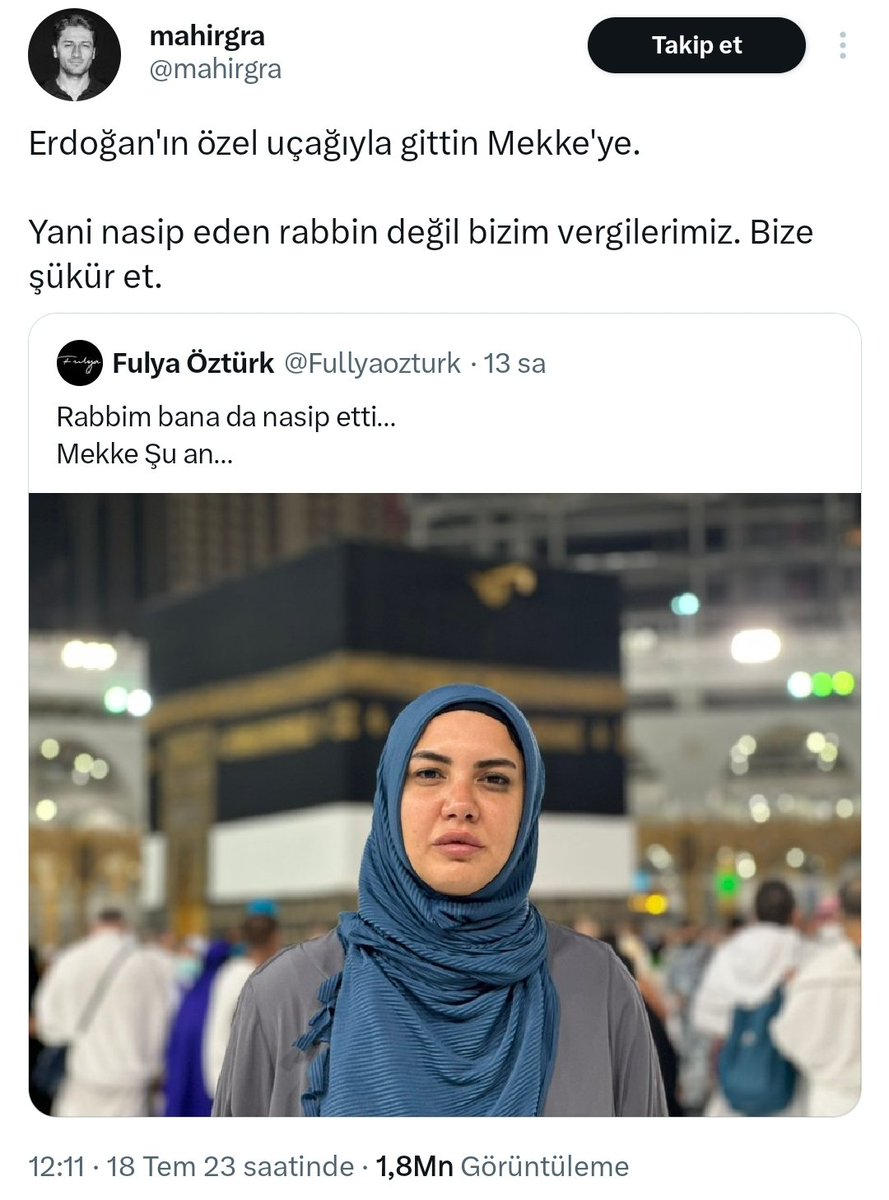 Fulya Öztürk umre yapmak yerine Riyadʼda şampanya patlatsaydı en çok bunlar alkışlardı.