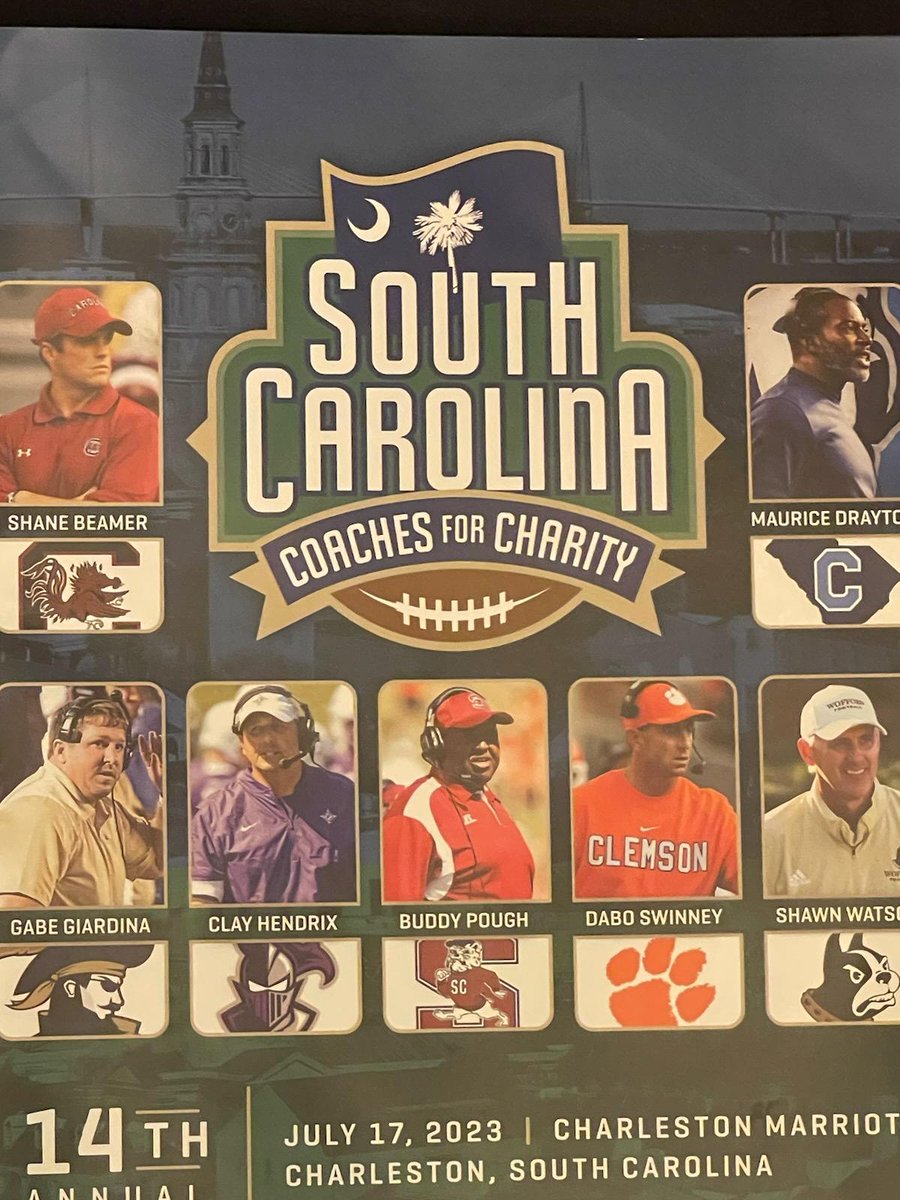 SCFootballHOF's tweet photo. Had a great time with @FisherDeBerry last night for his annual Coaches for Charity event! Always a great event for a great cause! #SCTop10N2030 #SCFHOF17 https://t.co/esQTHrYhto